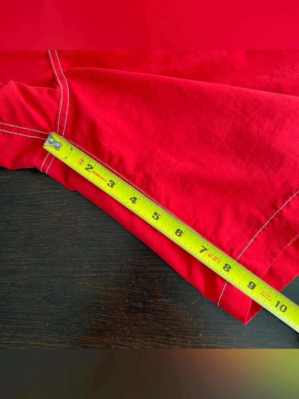 VTG Polo Ralph Lauren Red Cargo Swim Trunk Board Shorts White Stitching Mens 2XB